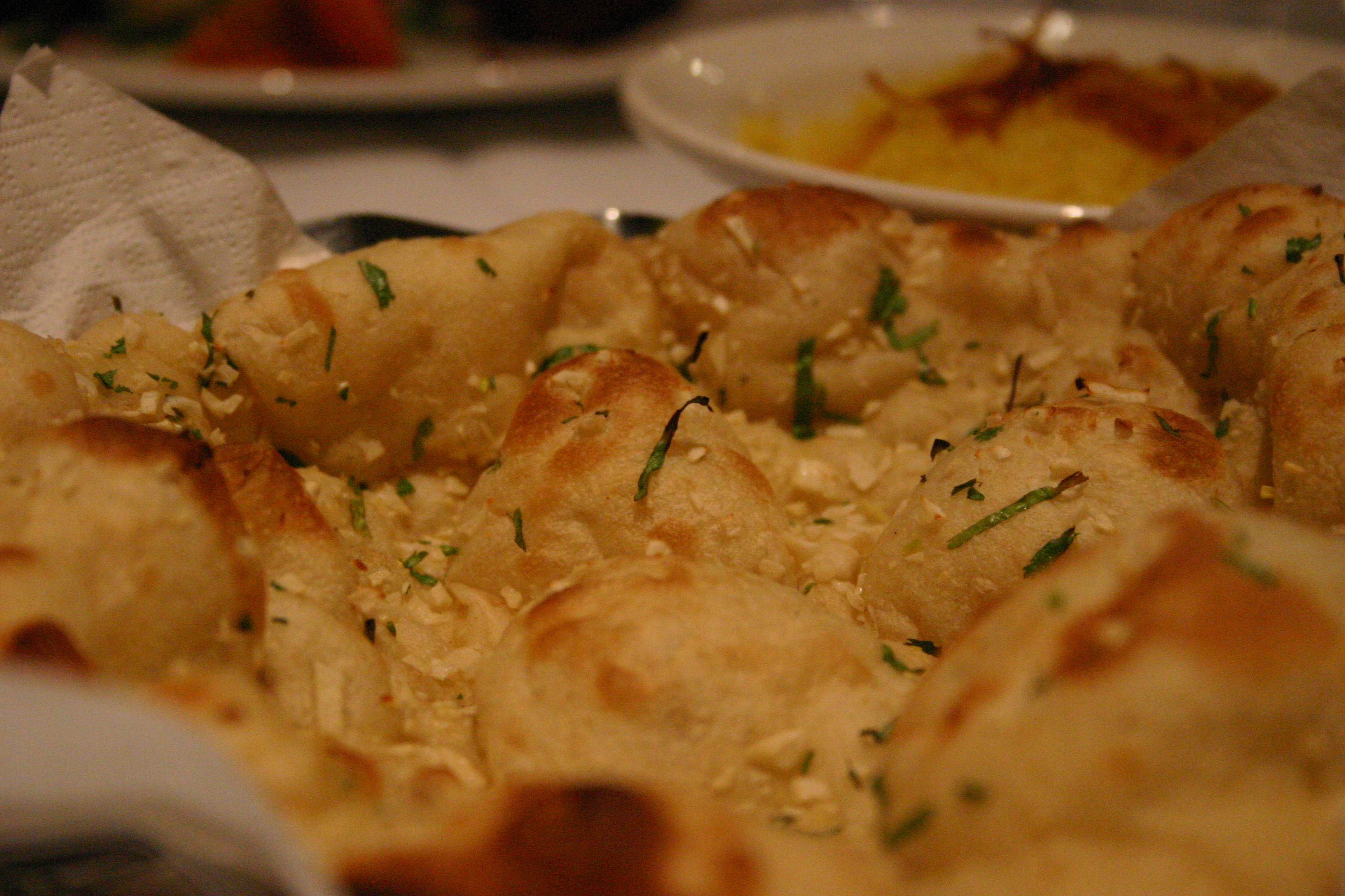 Freshly baked garlic nan